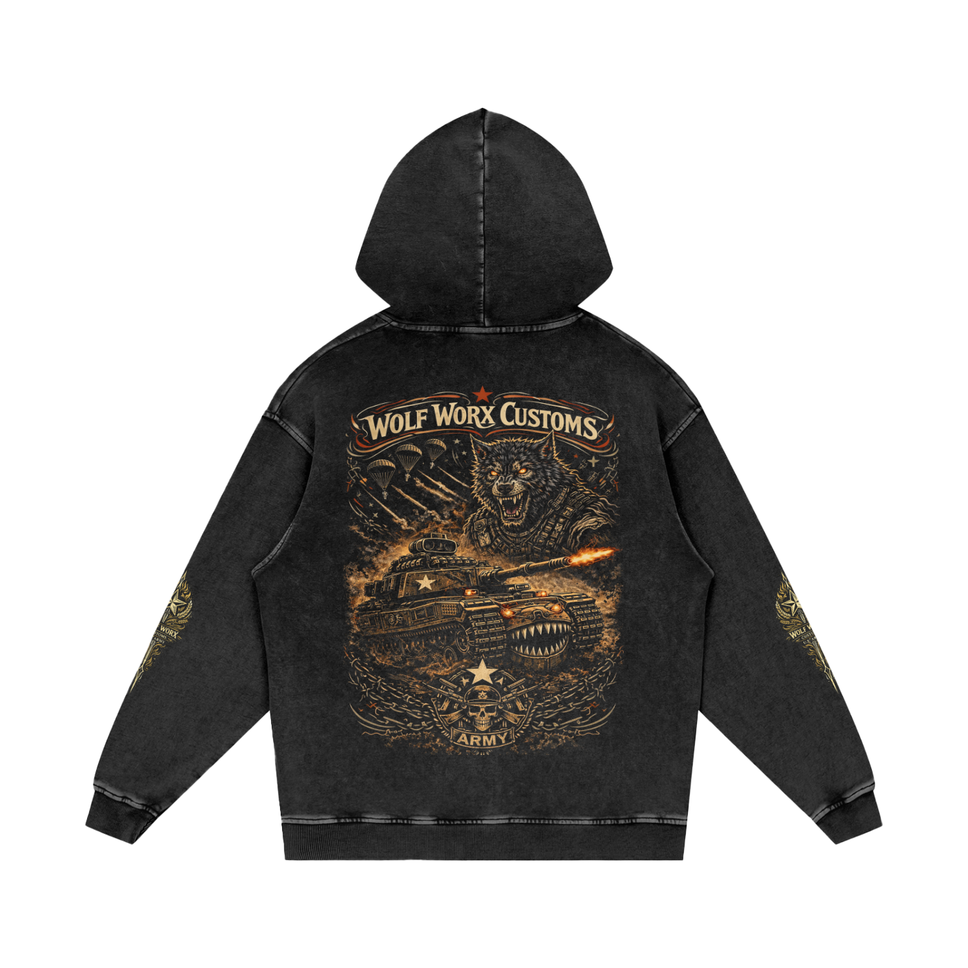 Wolf Worx Customs Hot Rod Heroes US Army Hoodie