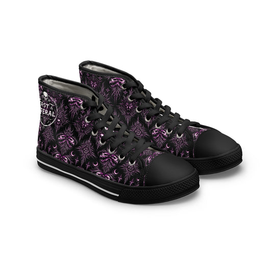 Fast & Feral Purple Skull Women's High Top Sneakers