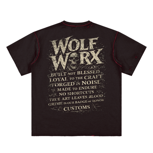 Wolf Worx Customs Words To Live By Hand-frayed Reversible T-shirt