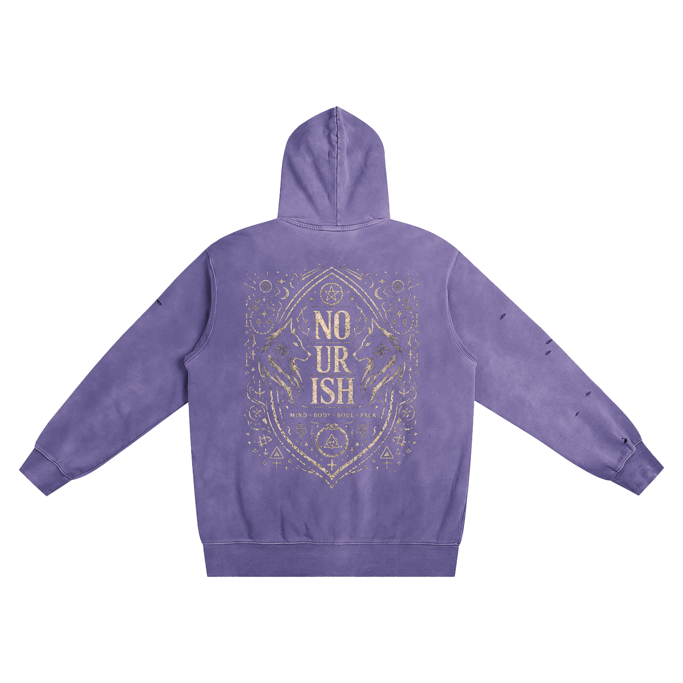 No Ur Ish NOURISH Distressed Vintage Wash Hoodie