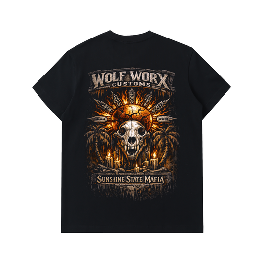 Wolf Worx Customs Sunshine State Mafia Sun and Sin Essential Heavyweight Cotton T-Shirt