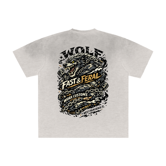 Wolf Worx Customs Wolf Snake Vintage Washed Frayed T-Shirt