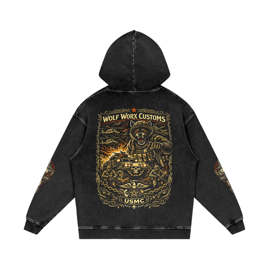 Wolf Worx Customs Hot Rod Heroes US Marines Hoodie