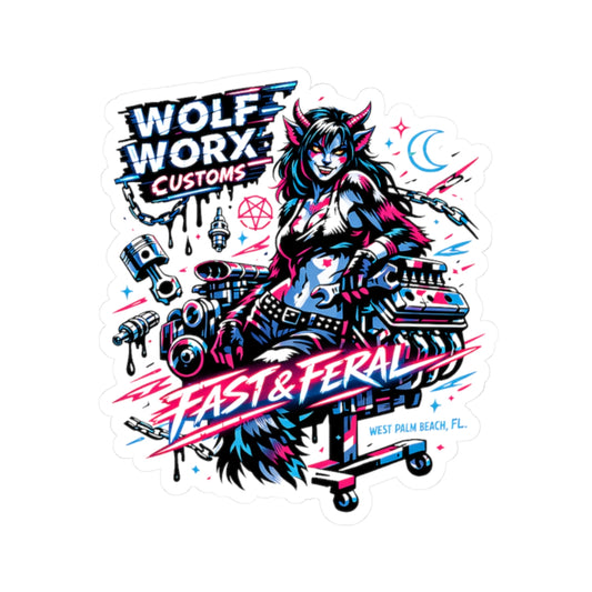 Wolf Worx Customs Neon Girl Sticker