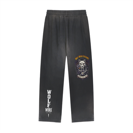 Wolf Worx Customs Sunshine State Mafia Sun Fade Raw Edge Straight-Leg Sweatpants