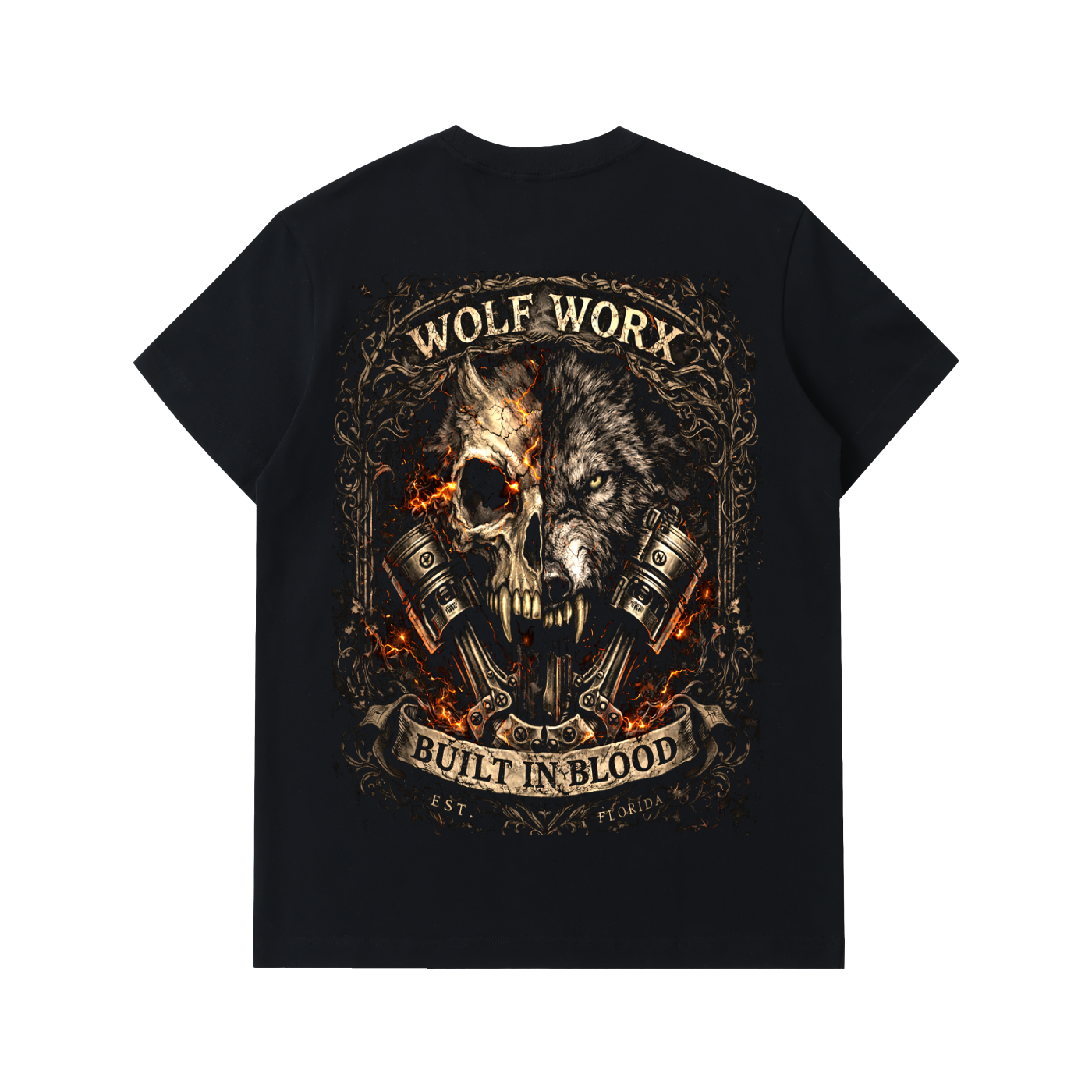 Wolf Worx Customs Built In Blood Essential Heavyweight Cotton T-Shirt