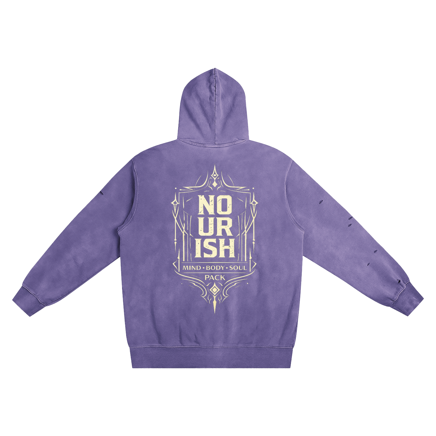 No Ur Ish NOURISH Distressed Vintage Wash Hoodie