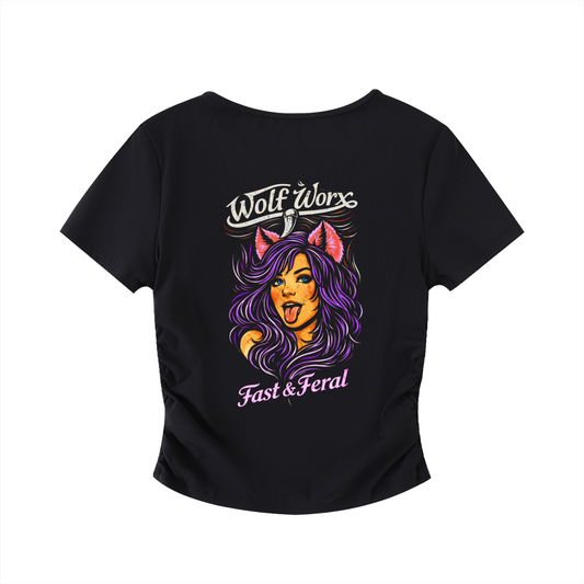 Wolf Worx Customs Fast & Feral Rouched Crop Top Raised On Legacy