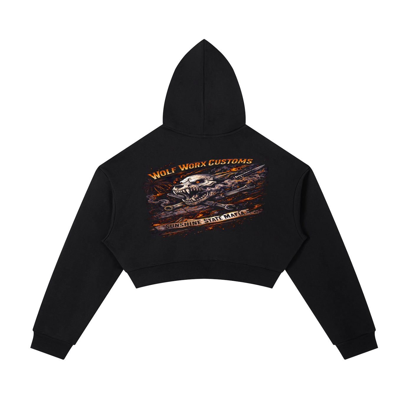 Wolf Worx Customs Sunshine State Mafia Essential Cropped Zip-Up Hoodie