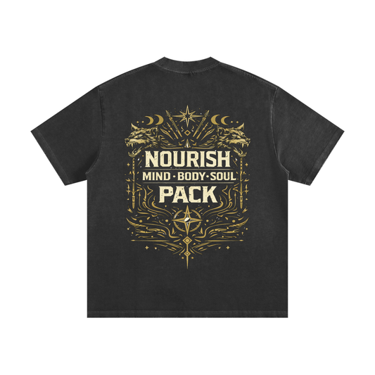No Ur Ish NOURISH Heavyweight Vintage Washed Frayed T-Shirt
