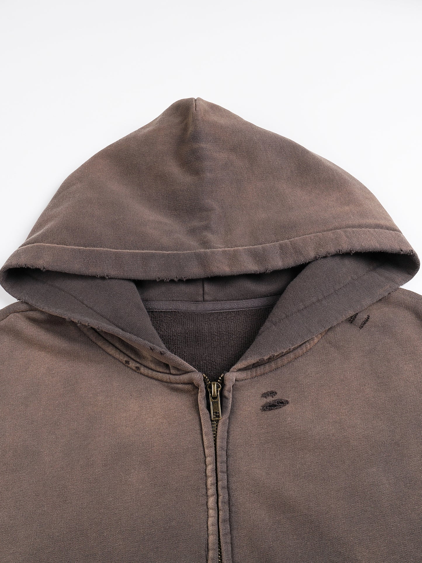 Wolf Worx Customs Fast & Feral Passion Hand-Frayed Sunfade Zip Hoodie