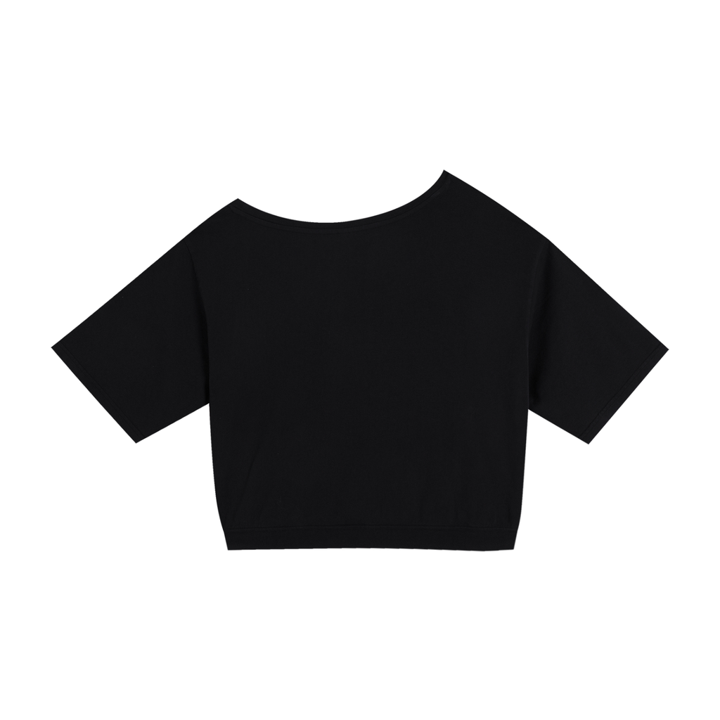 No Ur Ish NOURISH Asymmetric Shoulder Oversized Cotton T-Shirt