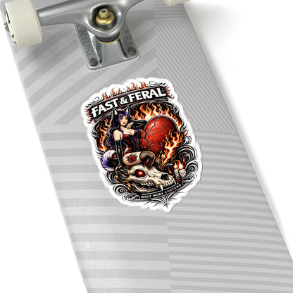 Wolf Worx Customs Heart Feral Pinup Sticker
