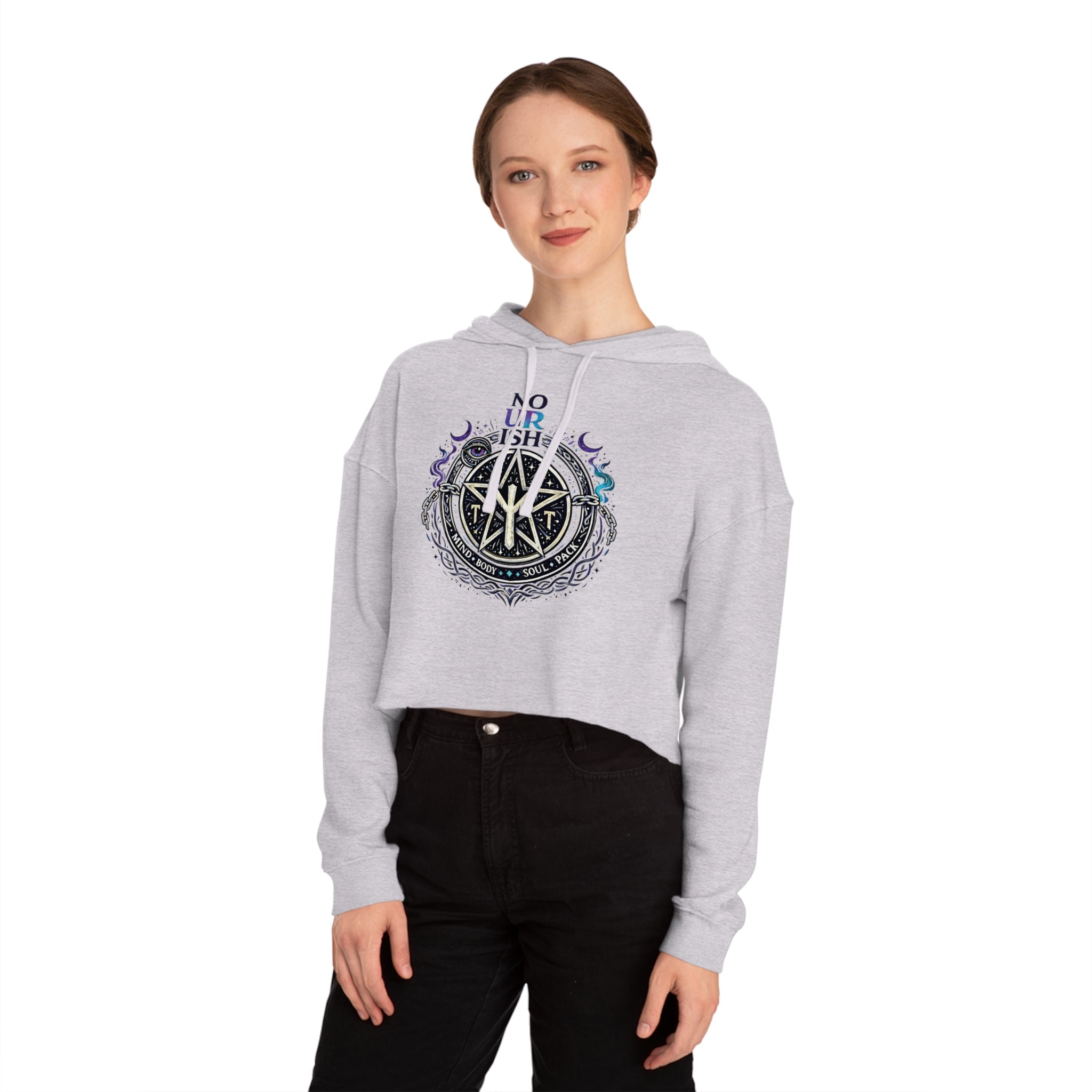 No Ur Ish NOURISH Cropped Hoodie SA/DA Awareness (Proceeds Benefit Charity)
