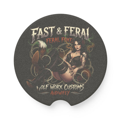 Feral Foxes Audiwifey Car Coaster
