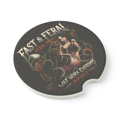 Feral Foxes Audiwifey Car Coaster
