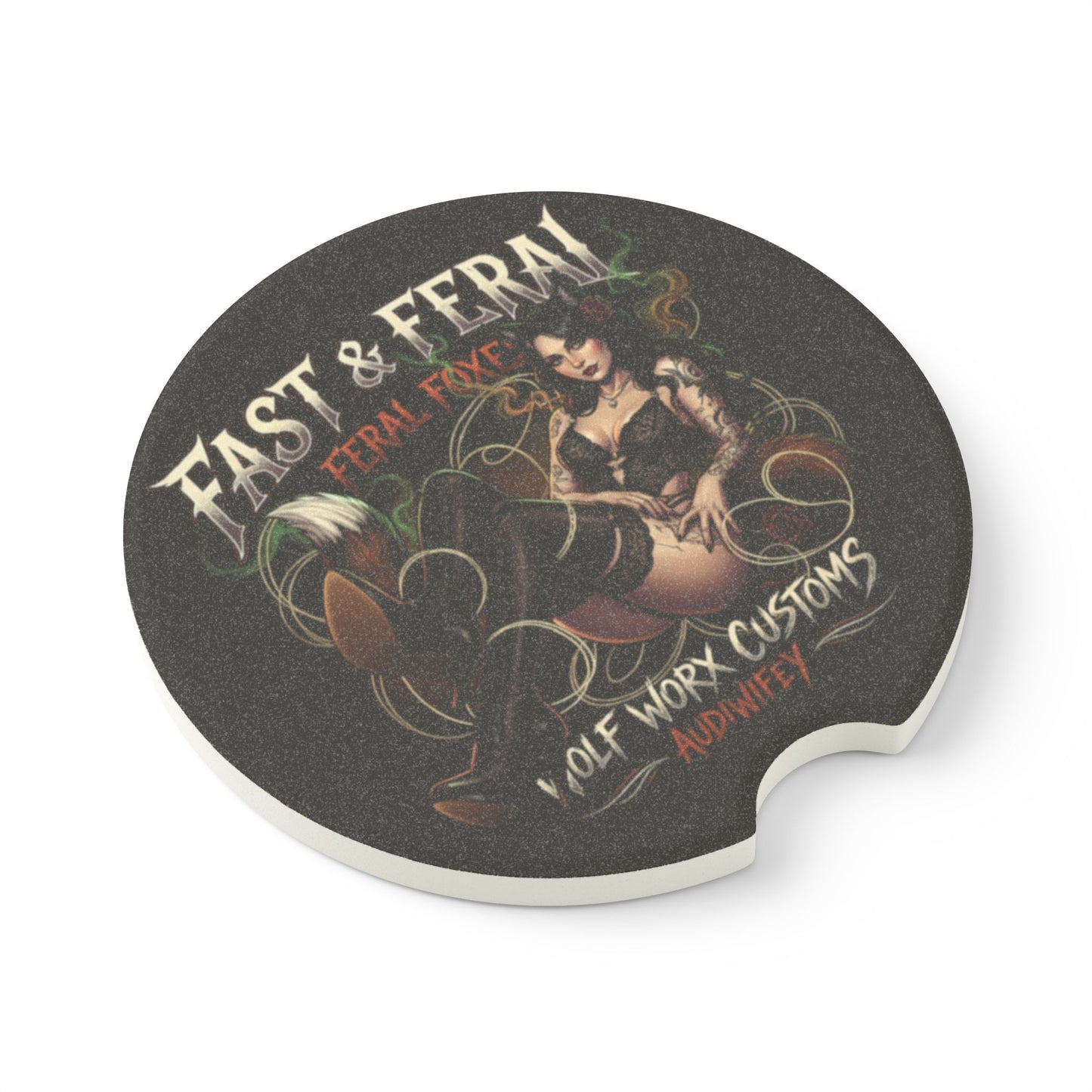Feral Foxes Audiwifey Car Coaster