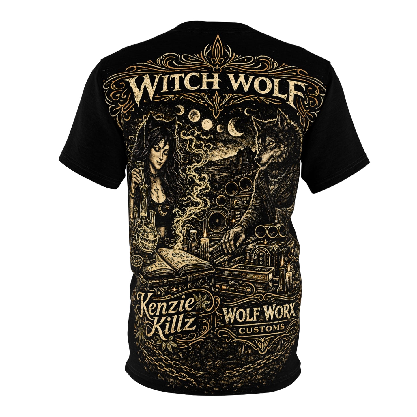 Wolf Worx Customs x Kenzie Killz x Witch Wolf Joint Effort Collab T-Shirt