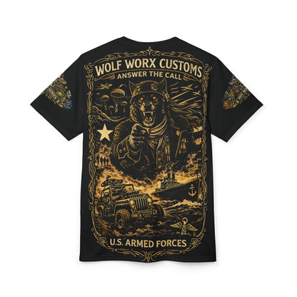Wolf Worx Customs Hot Rod Heroes US Armed Forces T Shirt