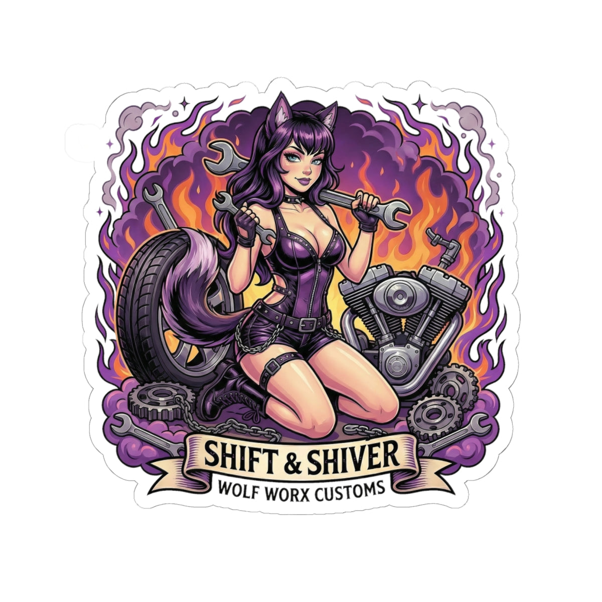 Wolf Worx Customs Fast & Feral Anime Sticker