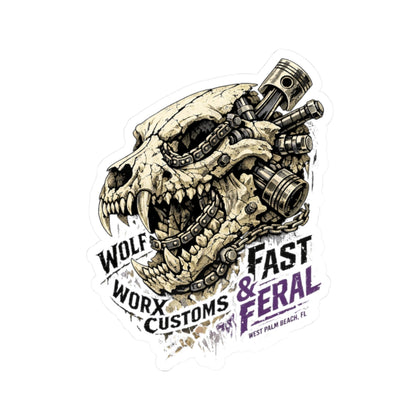 Wolf Worx Customs Skull Pistons Sticker