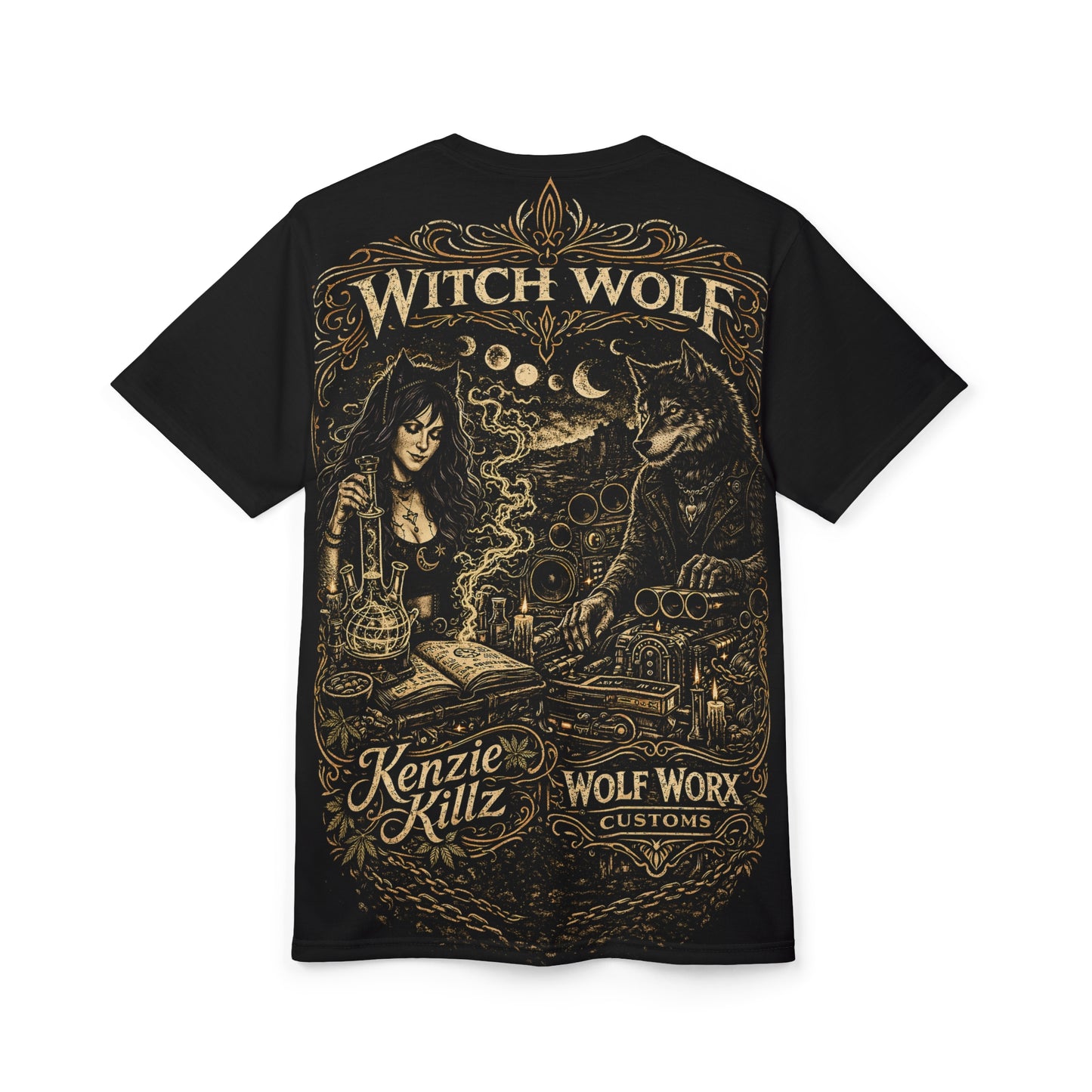Wolf Worx Customs x Kenzie Killz x Witch Wolf Joint Effort Collab T-Shirt