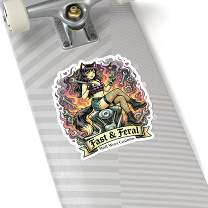 Wolf Worx Customs Fast & Feral Anime Sticker