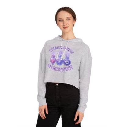 Sugar, Spice & Sacrifice cropped hoodie | Potion bottles witchy graphic