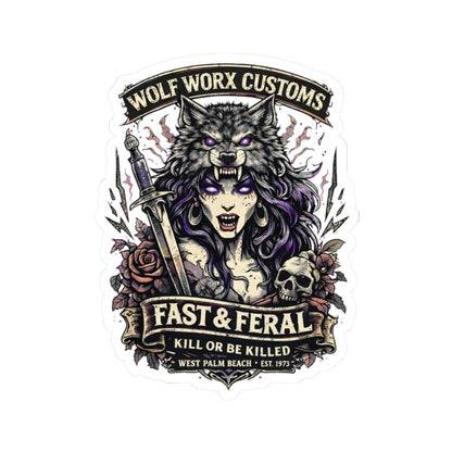 Wolf Worx Customs Kill or Be Killed Gasoline Gospel Sticker