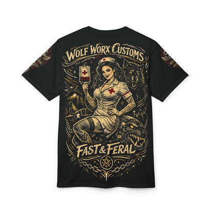 Wolf Worx Customs Fast & Feral Hot Rod Heroes Medical T Shirt