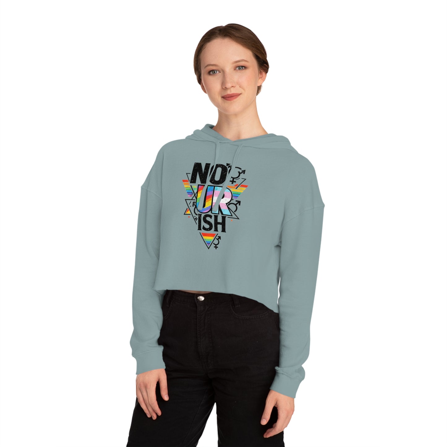 NO UR ISH Nourish Cropped Pride Sweatshirt (Proceeds Benefit Charity)