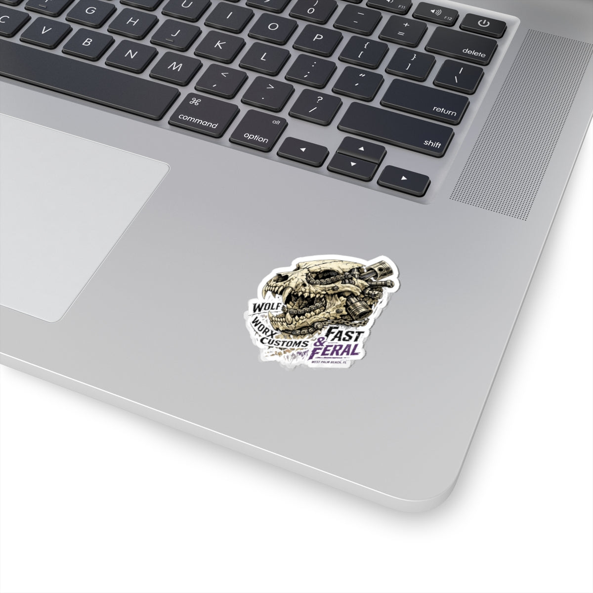 Wolf Worx Customs Skull Pistons Sticker
