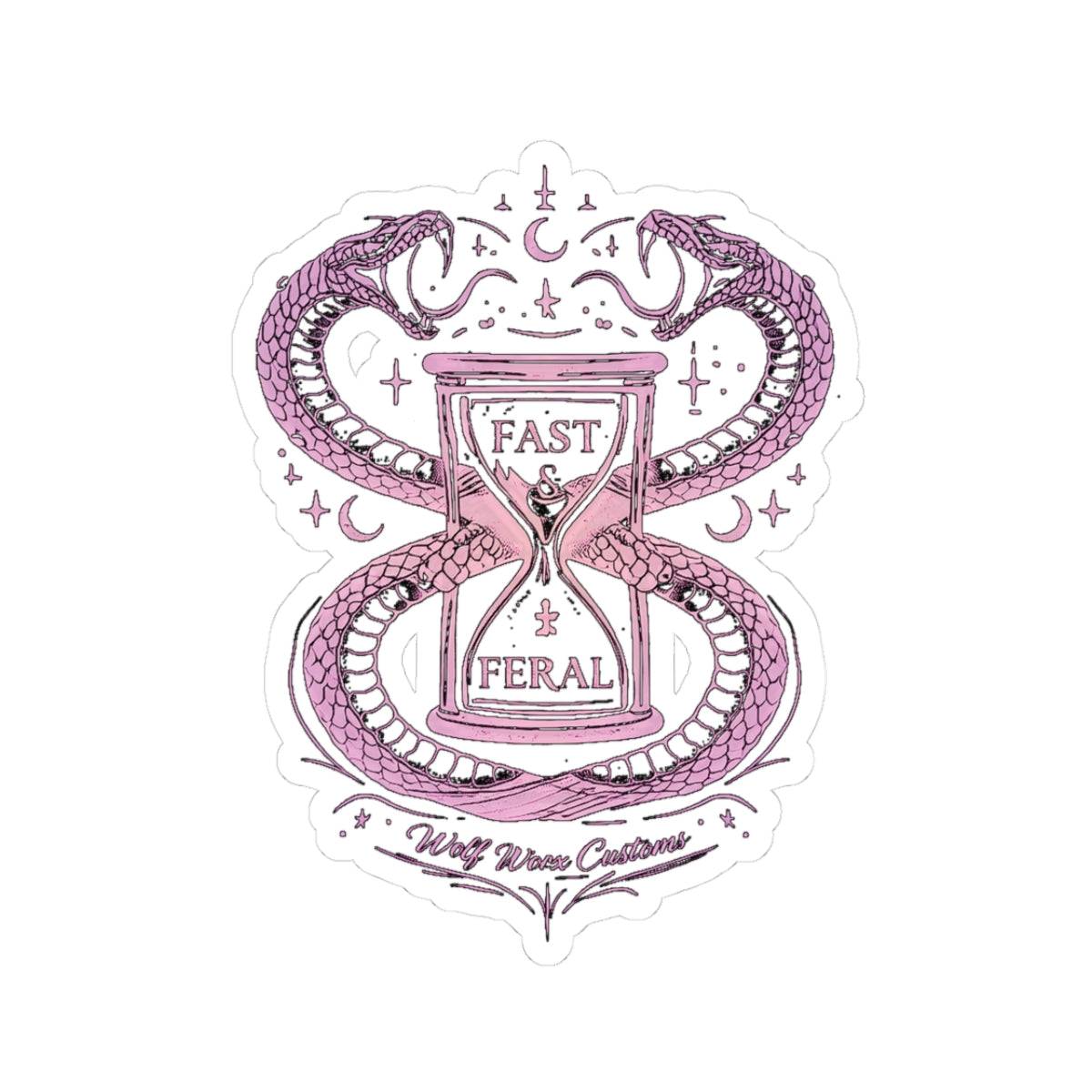 Wolf Worx Customs Fast & Feral Snakes Hourglass Sticker