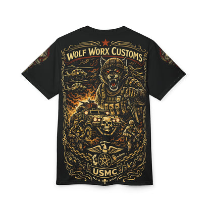 Wolf Worx Customs Hot Rod Heroes US Marines T Shirt