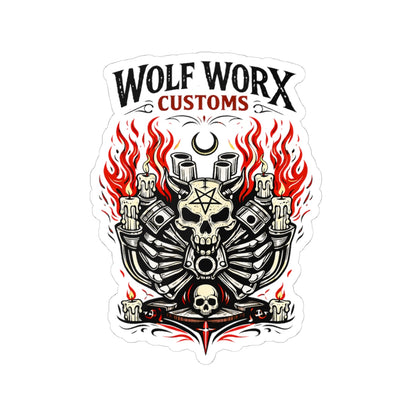 Wolf Worx Customs Motor Fire Sticker