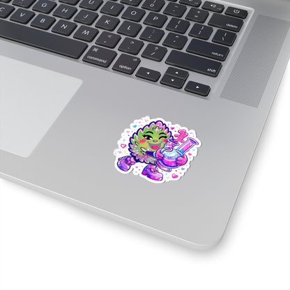Kawaii Cannabis Nug Character Sticker | Kiss-Cut Sticker