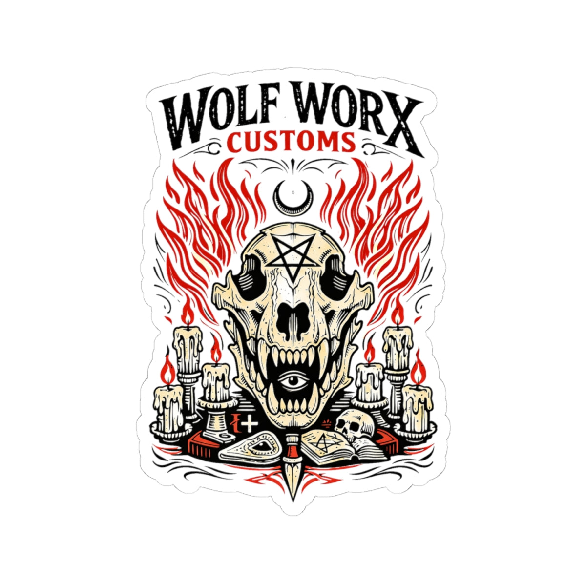 Wolf Worx Customs Skull Sticker