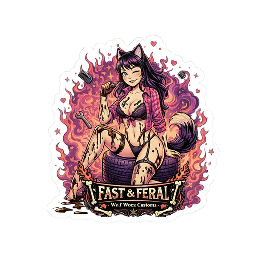 Wolf Worx Customs Fast & Feral Anime Sticker