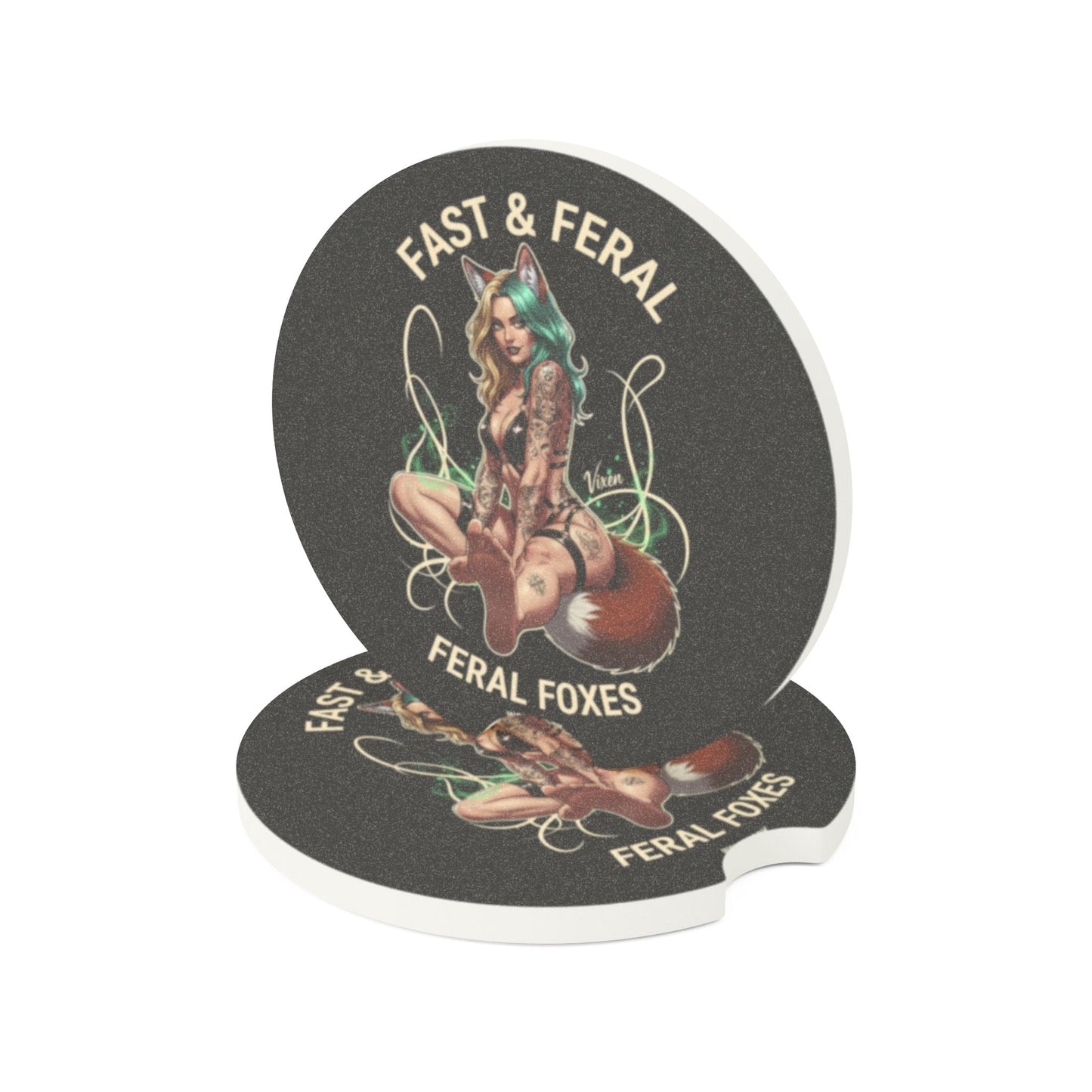 Feral Foxes Vixen Car Coaster