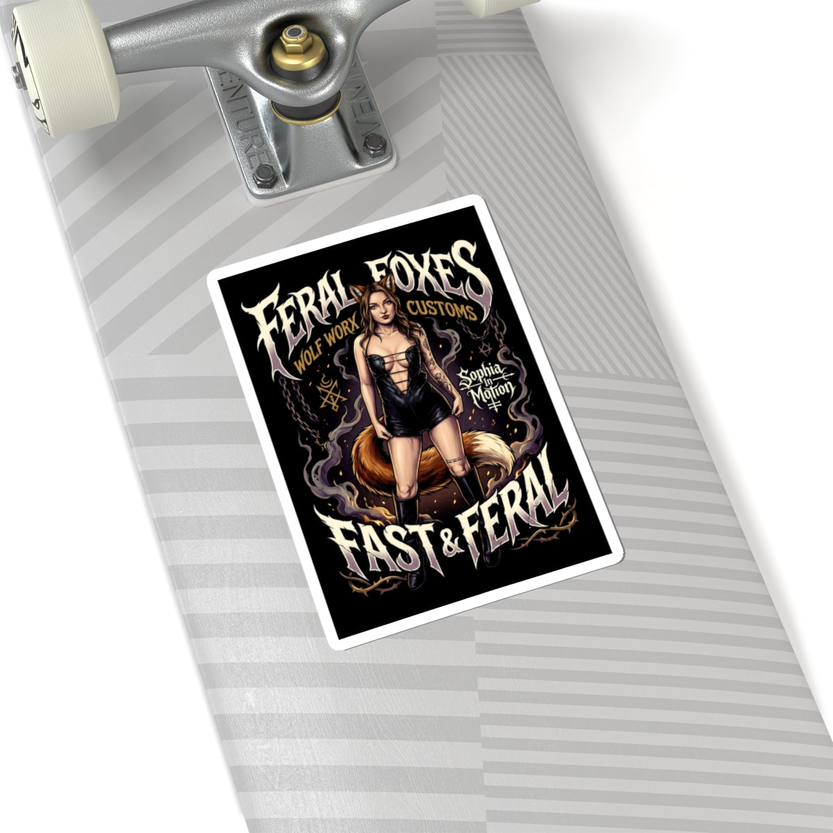 Feral Foxes Sophia In Motion Sticker