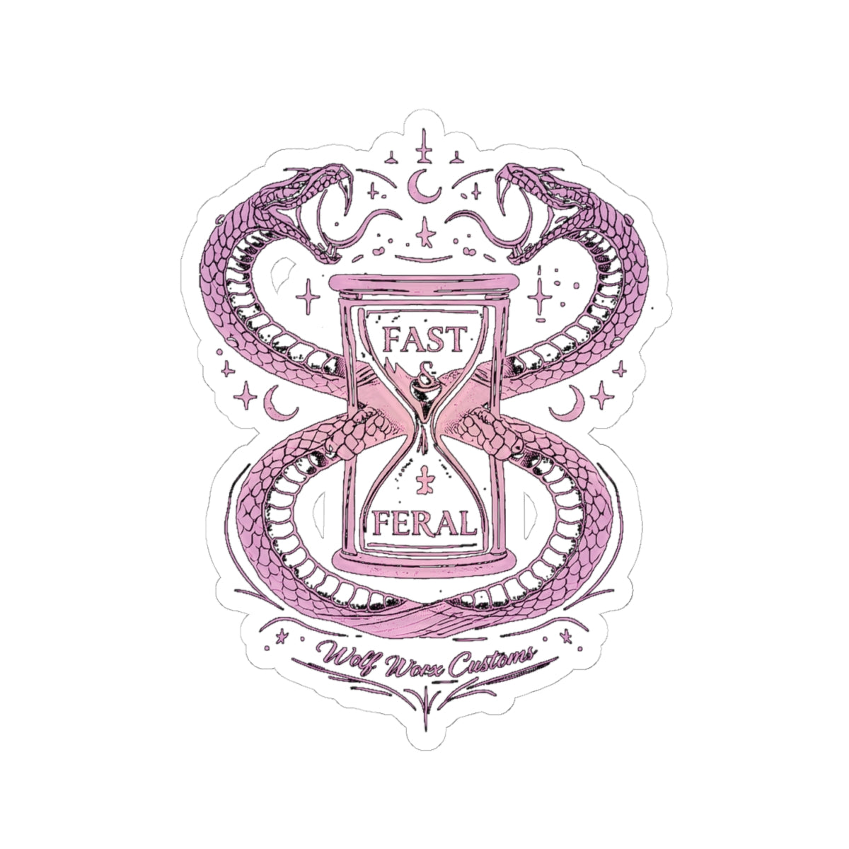 Wolf Worx Customs Fast & Feral Snakes Hourglass Sticker
