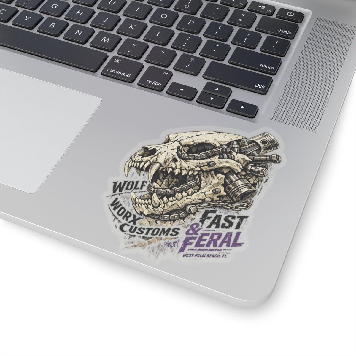 Wolf Worx Customs Skull Pistons Sticker