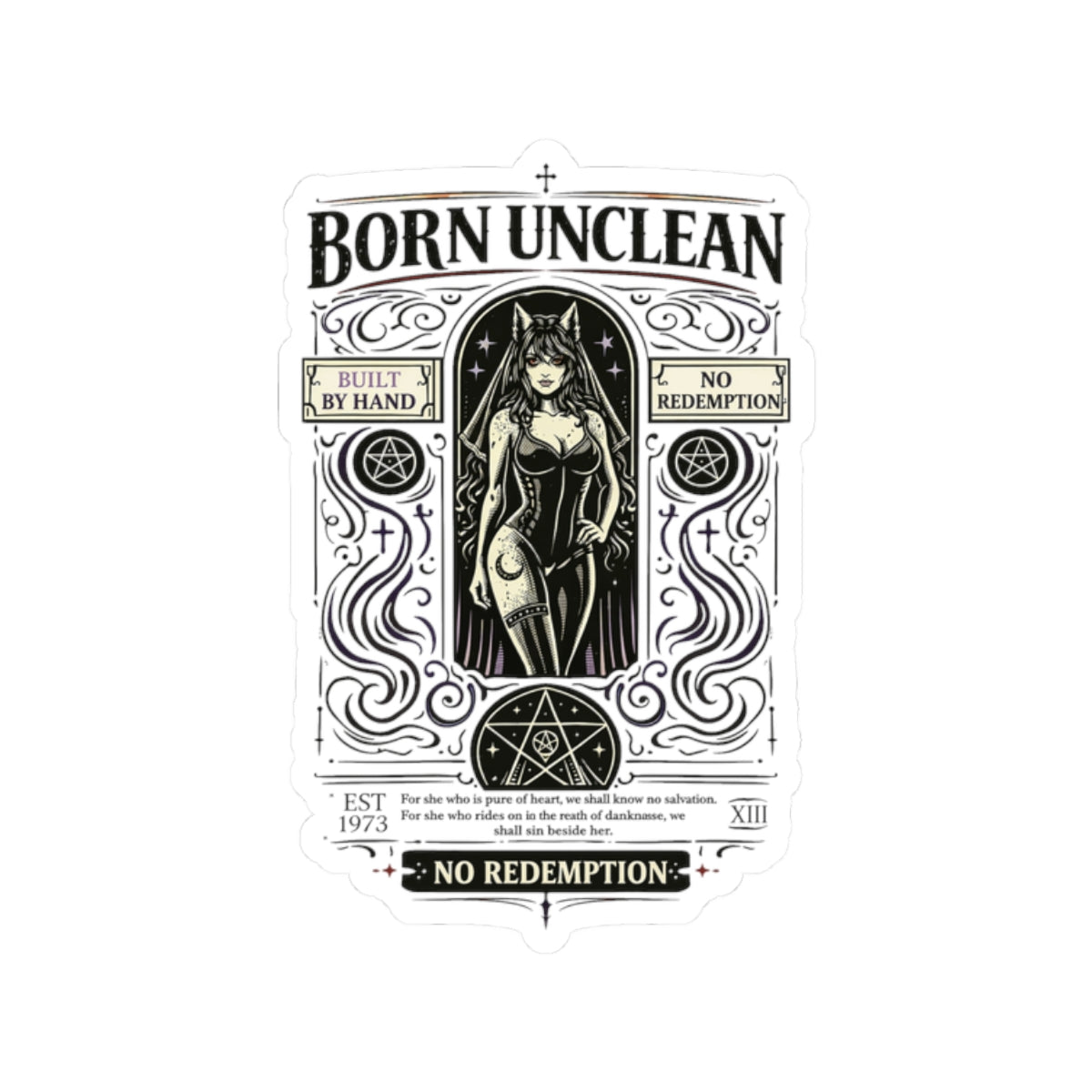 Wolf Worx Customs Born Unclean Sticker