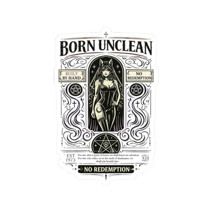 Wolf Worx Customs Born Unclean Sticker