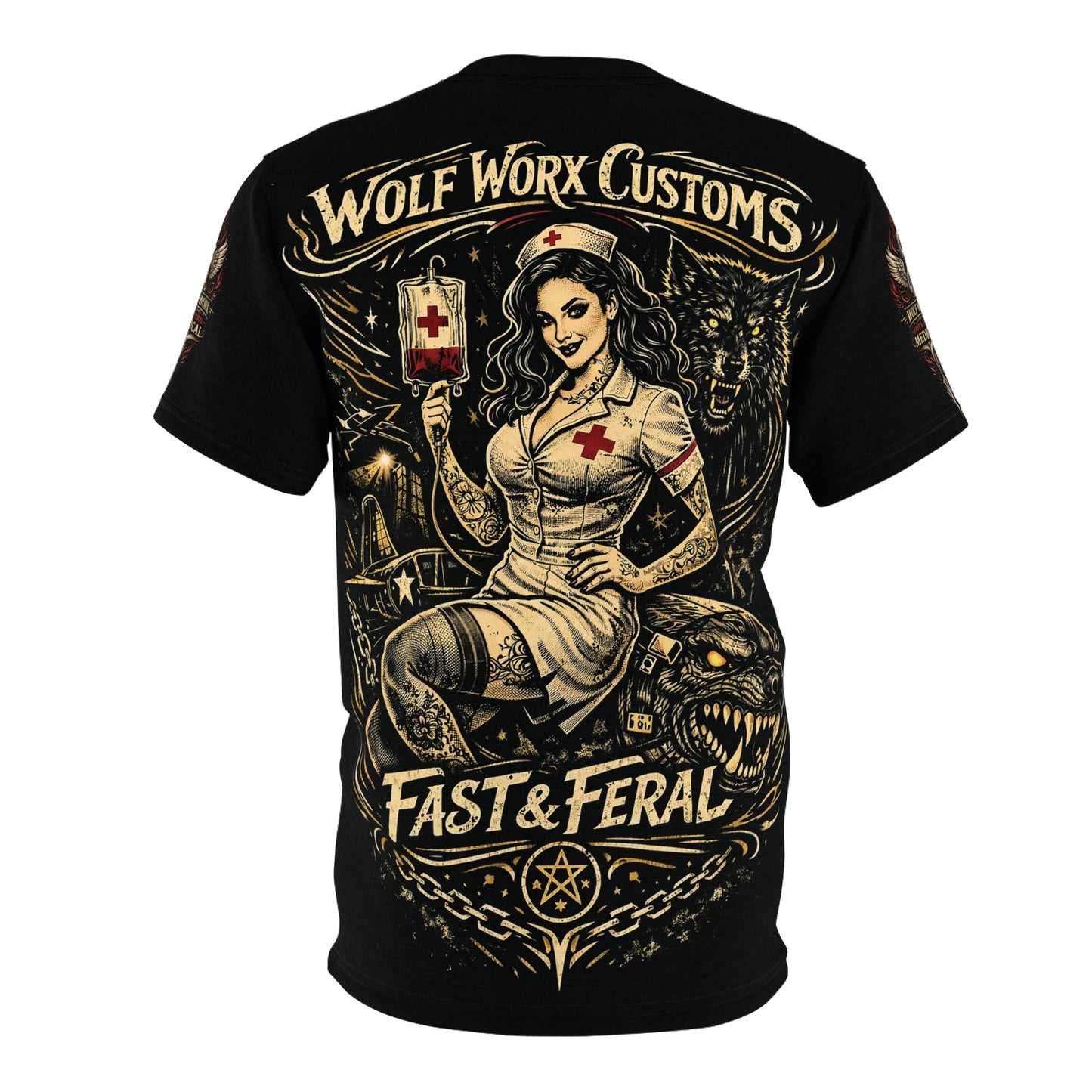 Wolf Worx Customs Fast & Feral Hot Rod Heroes Medical T Shirt