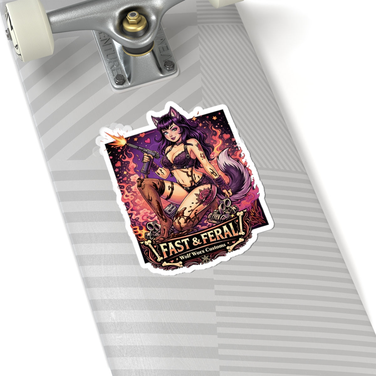 Wolf Worx Customs Fast & Feral Anime Sticker