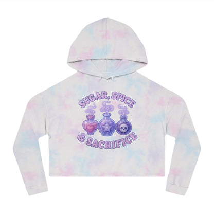 Sugar, Spice & Sacrifice cropped hoodie | Potion bottles witchy graphic