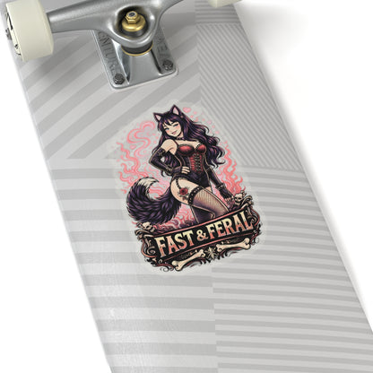Wolf Worx Customs Fast & Feral Kenzie Killz Pinup Sticker