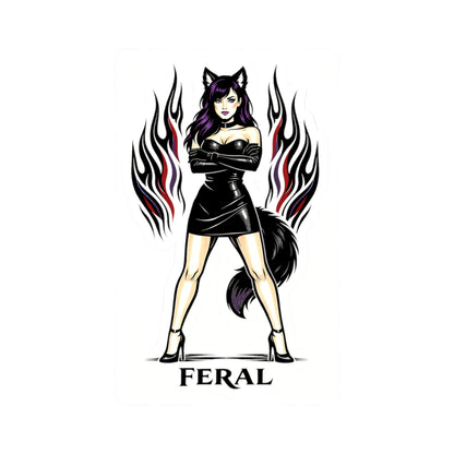 Wolf Worx Customs Feral Pinup Sticker