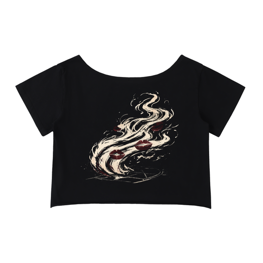 Wolf Worx Customs Fast & Feral Off The Shoulder Rolled Hem T